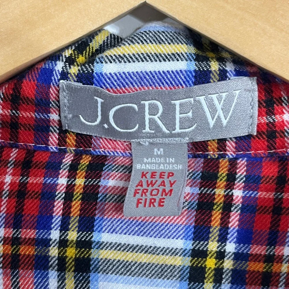 J.Crew Preppy Old Money Holiday Plaid Pajama Set Long Sleeve Top Pants Medium